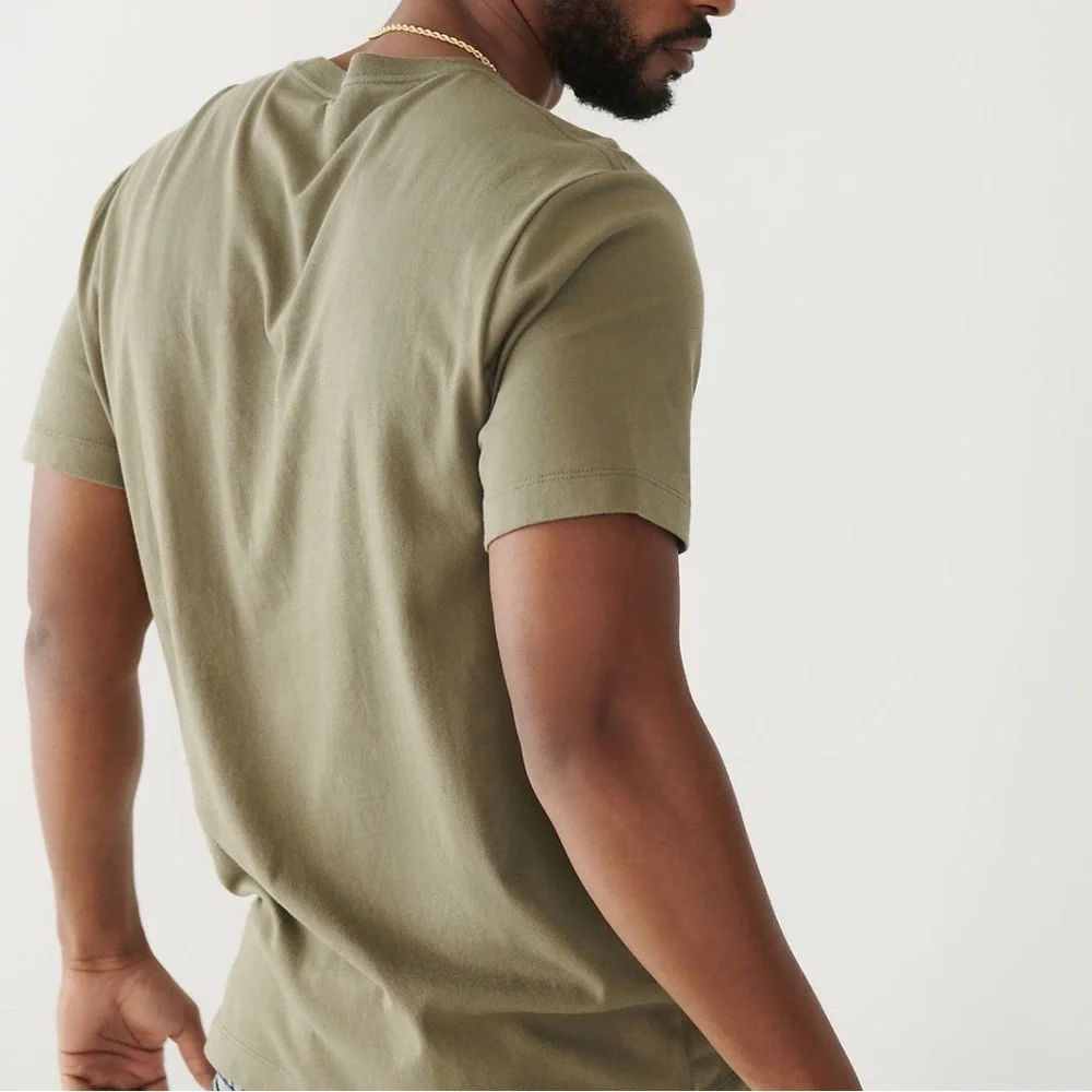 New True Religion Buddha Face Logo Olive Green Tee Size XL